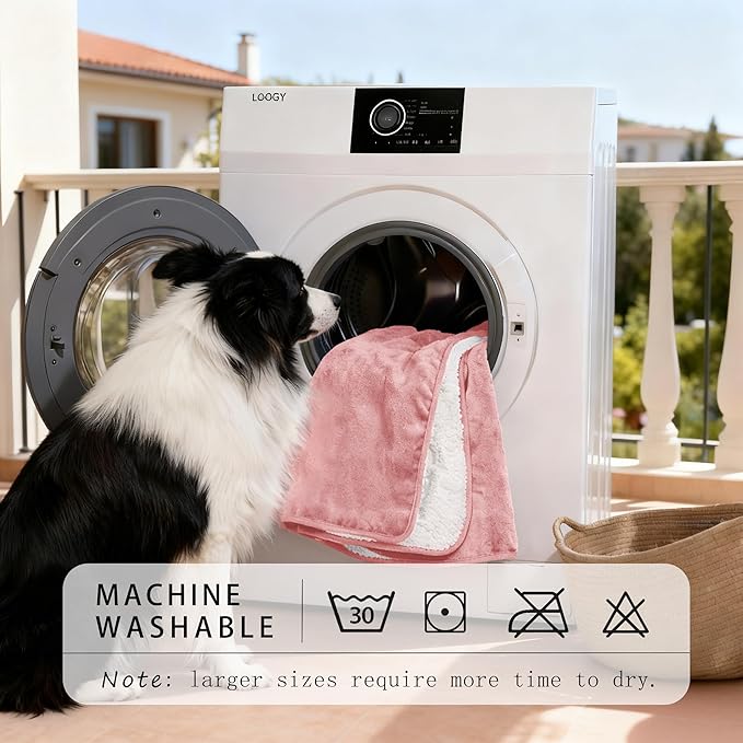 Smiry Waterproof Dog Bed Blanket, Leakproof Pet Throw Blanket for Bed Couch Sofa, Reversible Sherpa Fleece Furniture Protector Cover for Small Medium Large Dogs Cats (Dusty Pink, 60x80 inches)