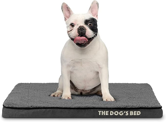 The Dog’s Bed Orthopedic Memory Foam Dog Bed, Small Grey Plush, Pain Relief for Arthritis, Hip & Elbow Dysplasia, Post Surgery, Lameness, Supportive, Waterproof Washable Cover, Veterinary Approved