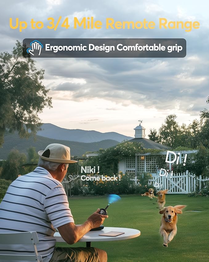 Jugbow Dog Shock Collar - 3/4 Mile Dog Training Collar with Remote for Large Medium Small Dogs, Rechargeable IPX8 Waterproof E-Collar with 3 Training Modes, LED Light & Security Lock (Black)