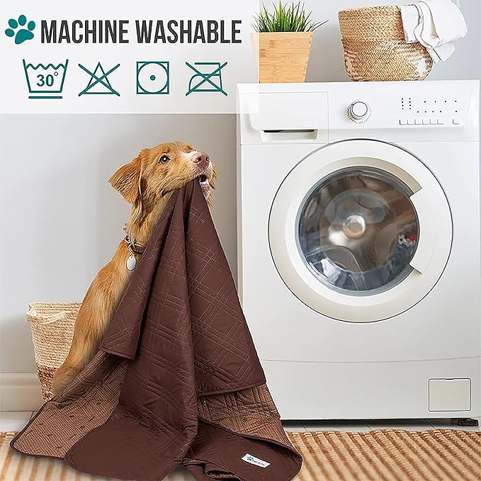 PetAmi Waterproof Couch Cover for Dogs, Waterproof Pet Blanket, Reversible Furniture Cover Sofa Protector for Pet Cat Bed, Washable Waterproof Blanket Dog Cover for Couch Seat, 68x82 Brown