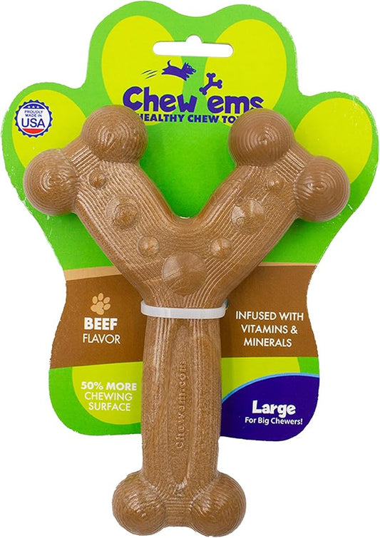 Chew'ems Durable Chewy Dog Toys | Long-Lasting & Flavorful Chew Dog Toys, Large Dog Breeds | Beef-Flavored, Large Dogs