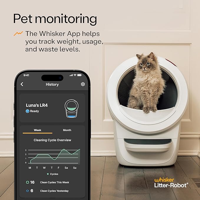 Litter-Robot 4 Supply & Accessory Bundle by Whisker, White- Automatic Self-Cleaning Cat Litter Box, Includes Litter-Robot 4, Ramp, Mat, 3 OdorTrap Packs, 10 Liners, 30 Wipes, & 2 Carbon Filters