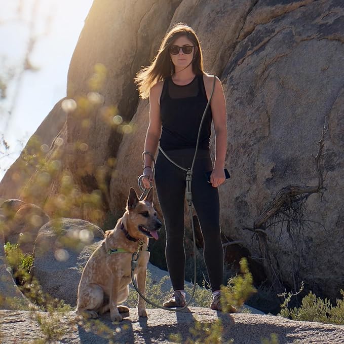 Twoear Hands Free Dog Leash Crossbody, Waterproof Hands Free Leash for Large Dogs Walking, Running, Hiking, Training