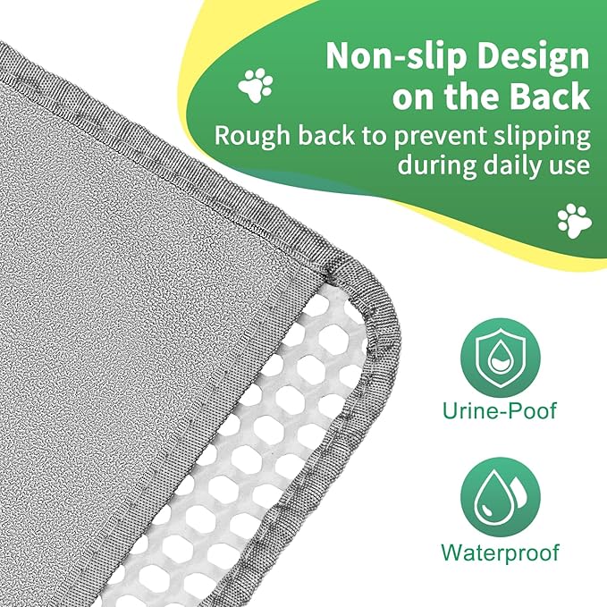 GRELY Cat Litter Mats- Extra Large XXL 47''X 36'',2 Layer Litter Box Mat for Indoor Cats,Rug for Pet Kitty,Litter Trapping Mats,Waterproof Urine Proof,Non-Slip