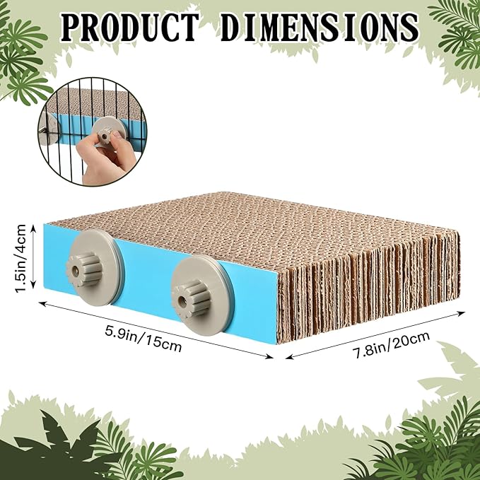 Skyygemm 3 Pcs Bird Chew Toys Parrot Perch Cardboard Platform for Cage Bird Paw Grinding Stand Parrot Cage Playground Exercise Toys for Macaws Small Parakeets Budgies Conure Cockatiel(Medium)