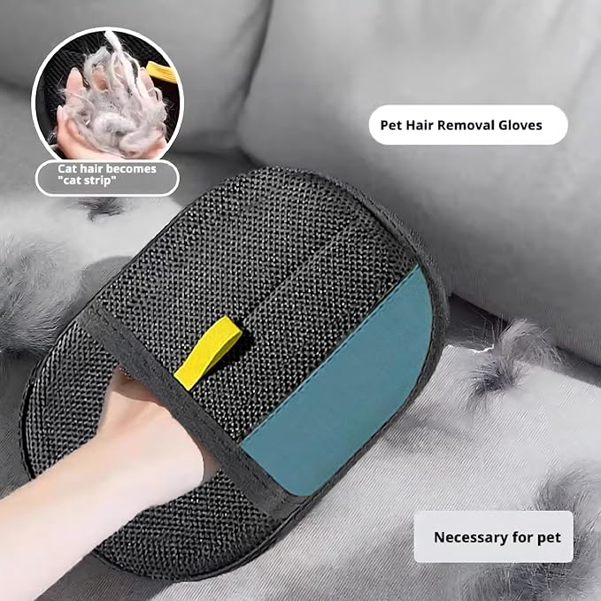 Pet Hair Removal Glove, Reusable Washable Deshedding Grooming Glove for Dogs & Cats, Electrostatic Lint Free Fur Remover Mitt for Furniture, Car Seats, Couch, Carpet, Bedding