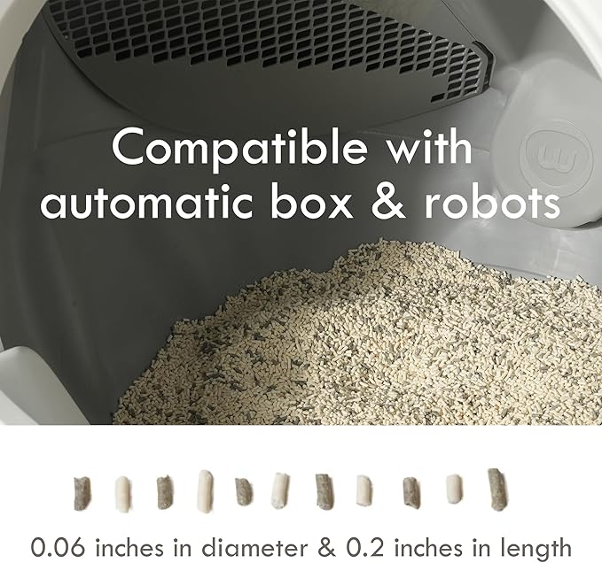 Lady N Granular Tofu Cat Litter Mini-Pellet Compatible with Automatic Self Cleaning Cat Litter Box, Strong Clumping Ultra Absorbent, Low Tracking, Odor Control Activated Charcoal 9lb