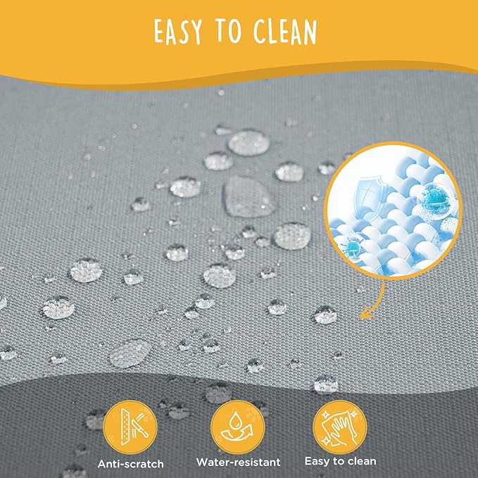 Daisy Cot, Large Foldable Elevated Dog Bed, Portable Raised Outdoor Folding Dog Cot, Cooling, Chew Proof, Waterproof, Heavy Duty Up to 160 lbs for Camping/Home, Grey, 43"x 27"x7"