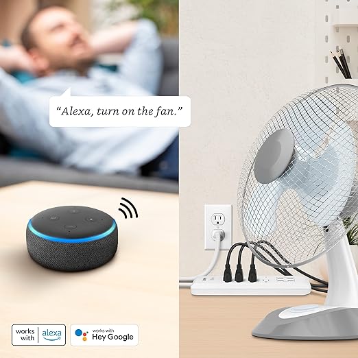 Feit Electric Smart Power Strip, 4 Outlets + 4 USB Ports, Voice Control with Alexa & Google Assistant, App Control & Scheduling from Anywhere, 15 Amp, Indoor 4-Outlet Powerstrip, POWERSTRIP/WiFi