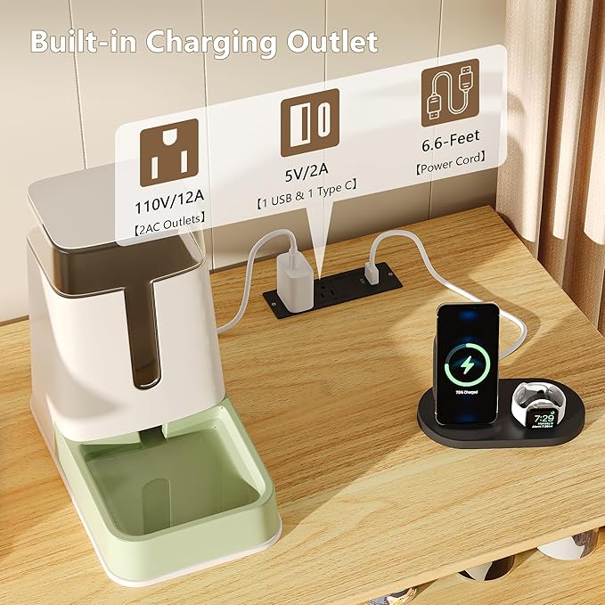 Cat Litter Box Enclosure Cabinet with Drawer, Hidden Litterbox Furniture with Storage, Boho Rattan Style Indoor Cat House Washroom, Fits Most of Litter Boxes