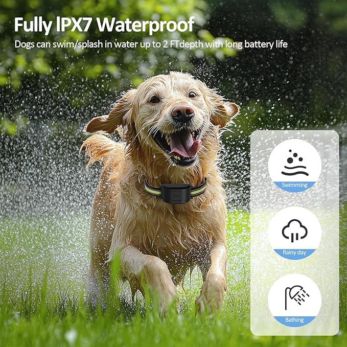 Wireless Dog Fence System with LCD Remote - Adjustable Training Collar & Portable Containment for 10-120lb Dogs, No Wire Needed, 1-Mile Boundary, Waterproof