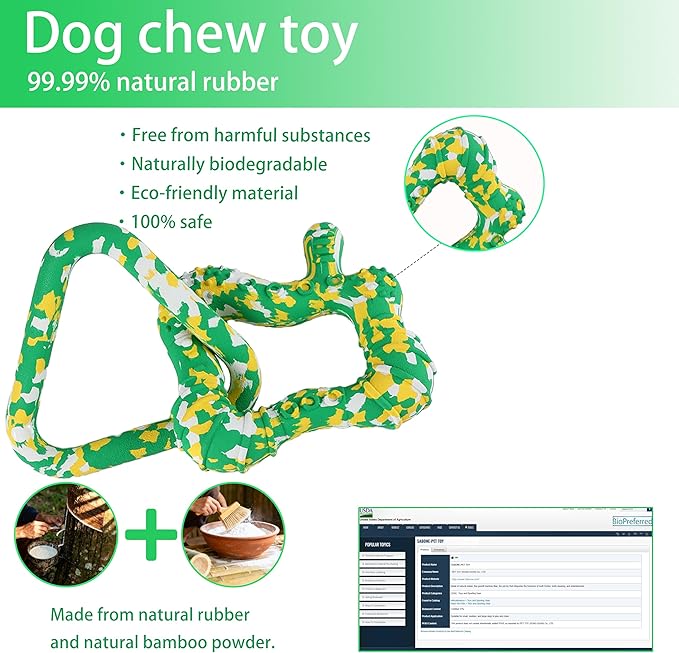 Triangle & Stomach Dog Chew Toy 99.99% Natural Rubber，Eco-Friendly Biodegradable, Gentle Gum Care, Especially Friendly to Puppies in The Teething Period