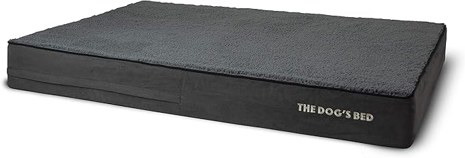 The Dog’s Bed Orthopedic Memory Foam Dog Bed, XXL Grey Plush, Pain Relief for Arthritis, Hip & Elbow Dysplasia, Post Surgery, Lameness, Supportive Calming Waterproof Washable Cover Veterinary Approved