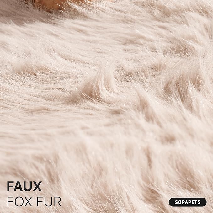 Aesthetic Cat Tree Tower for Large Cats, Large Cat Tree for Maine Coon Indoor Cats with Faux Fox Fur, Solid Wood Sisal Scratching Post, Perches, Platform & Toy Ball