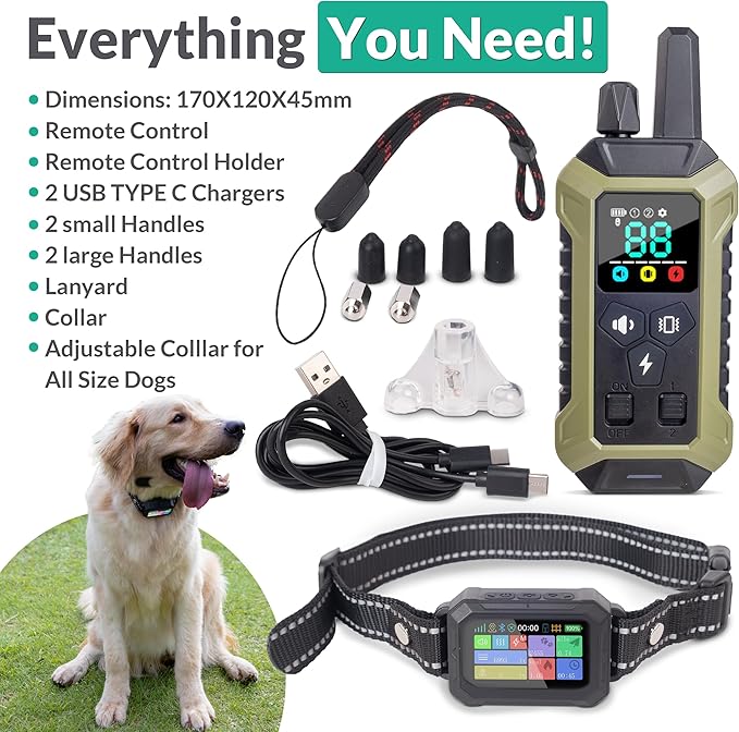 GPS Wireless Dog Fence System Collar – 2-in-1 Remote or App Controlled Boundary and Training GPS Dog Collar with 4 Training Modes – Covers up to 7000 Ft (3533 Acres)