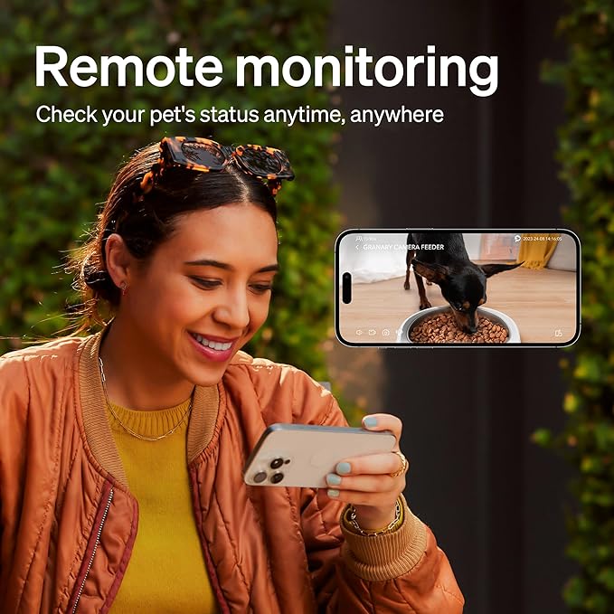 PETLIBRO Automatic Cat Feeder with Camera, 1080P HD Video with Night Vision, 5G WiFi Pet Feeder with 2-Way Audio, Low Food & Blockage Sensor, Motion & Sound Alerts for Cat & Dog Single Tray