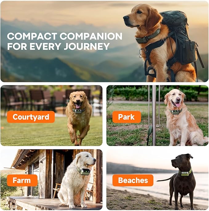 2025 Upgraded Wireless Dog Fence, No-Wire Electric Pet Containment System High-Precision Boundary Control, Up to 5.6 Acres, Waterproof & Rechargeable Collar, Safe Training for 1–3 Dogs