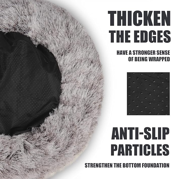 ShinHye Cozy Cat Bed - Round Plush Fluffy Hooded Cave, Indoor/Outdoor, Waterproof & Washable (20x20inch, Coffee)