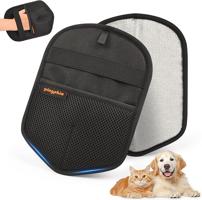 Washable Reusable Pet Hair Remover Glove for Dog & Cat Hair – Electrostatic Fur Removal Tool for Laundry, Clothes, Sofa, Carpet & Car Seats – Easy Clean Lint Remover for Pet Owners