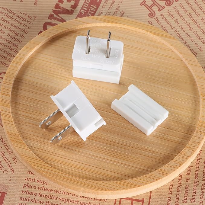 Male Vampire Plug - 25PCS SPT-2 White Electric Plugs for Christmas Light Strings & Lamps and DIY Projects