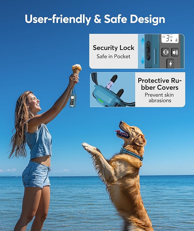 Jugbow Dog Shock Collar - 4200FT Dog Training Collars with Remote, IPX8 Waterproof E-Collar with 4 Training Modes, Security Lock, Rechargeable ShockCollar for Dogs 5-120lbs