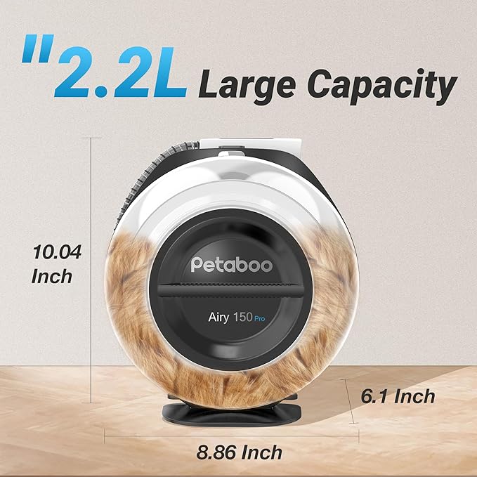 petaboo Cordless Dog Grooming Vacuum, Pet Grooming Kit with Clippers Nail Grinder 5 Pet Grooming Tools,2.2L Dust Cup,Low Noise,Dog Vacuum for Shedding Grooming for Home Outdoor Car