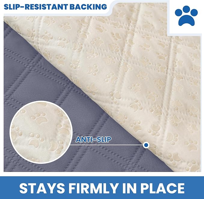 Waterproof Dog Bed Cover, Non-Slip Dog Blanket for Couch, Couch Covers for Dogs Washable, Pet Blanket for Furniture, Pet Bed Mat for Sofa, Car, Pet Supplies (82x102 Inch, Grey Blue)