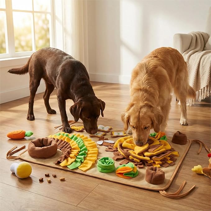 Sniffing Mat for Dogs,Pet Snuffle Mat,Nosework Feeding Mat Slow Feeder,Educational Food Storage Toys,Puppy Interactive Puzzle Food Mat,Food Storage Mat for Self-Entertainment,Easy to Clean, Durable