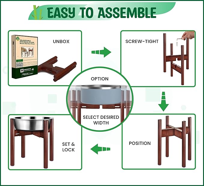 Stand for Dog Water/Food Bowl, Fountain or Feeder - Ideal for Large Dog Breeds - Adaptable Size with Lock - Bowls Not Included