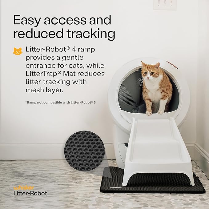 Litter-Robot 4 Supply & Accessory Bundle by Whisker, White- Automatic Self-Cleaning Cat Litter Box, Includes Litter-Robot 4, Ramp, Mat, 3 OdorTrap Packs, 10 Liners, 30 Wipes, & 2 Carbon Filters