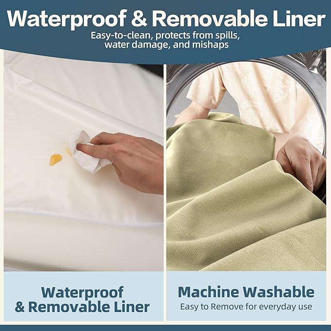 Sytopia 35D XXL Memory Foam Dog Bed, 7 Inch Thick Extra Large Orthopedic Couch for Senior Dogs Over 100 Pounds, Water Resistant and Washable Cover, Liner, Beige