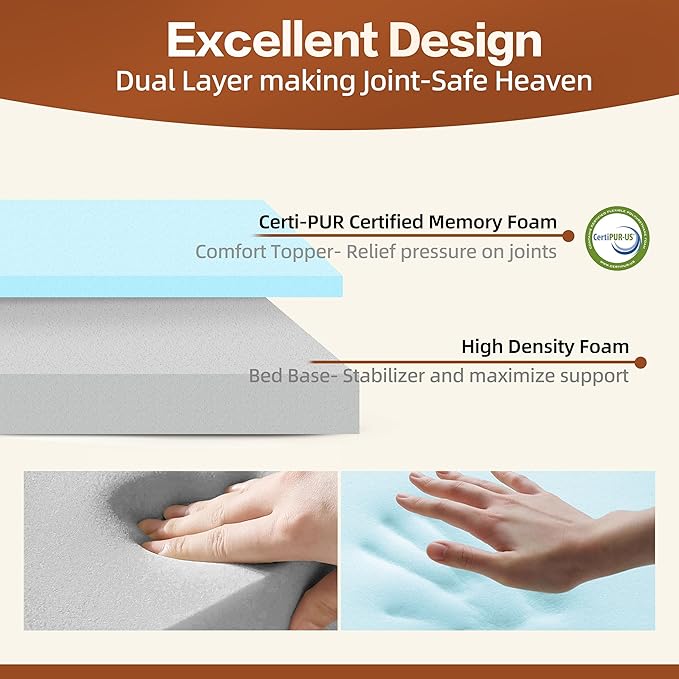 Sytopia XL Orthopedic Memory Foam Dog Bed 35D 46 inch, Extra Large Dog Sofa for Senior Dogs up to 100 lbs, Water Resistant & Washable Cover with Liner, Grey