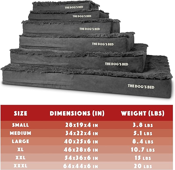 The Dog’s Bed Orthopedic Memory Foam Dog Bed, XXL Grey Fur, Pain Relief for Arthritis, Hip & Elbow Dysplasia, Post Surgery, Lameness Supportive, Calming, Waterproof Washable Cover, Veterinary Approved