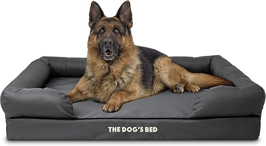 The Dog’s Bed XL Grey, Memory Foam, Pain Relief: Arthritis, Hip & Elbow Dysplasia, Post Surgery, Lameness, Supportive, Calming, Waterproof Washable Cover, Veterinary Approved