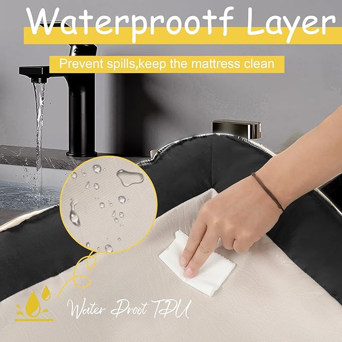 Orthopedic Dog Bed for Large Medium Sized, Washable Memory Foam Large Dog Bed, Medium Pet Sofa with Removable Cover, Washable Waterproof Pet Couch Beds(Beige, M)