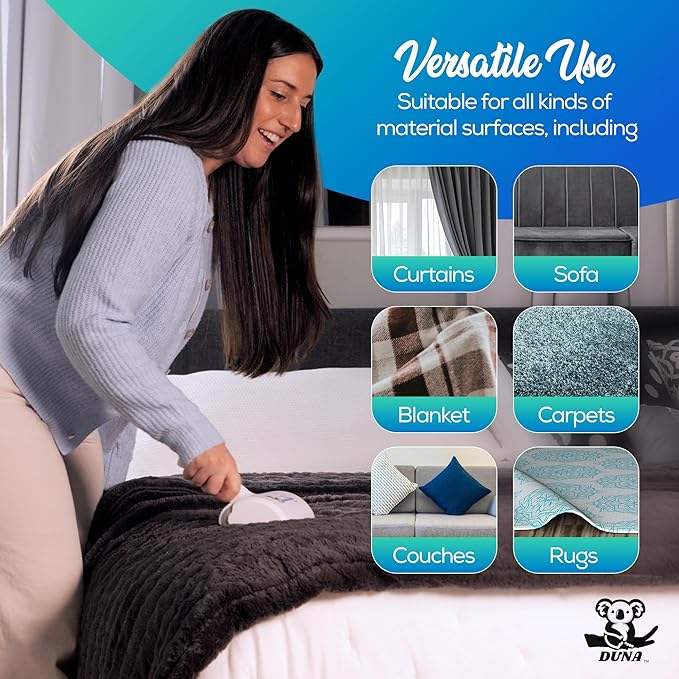 Duna Abracadabra Washable Dual Roller Pet Hair Remover – Original Size Reusable Lint Roller for Cat & Dog Hair on Furniture, Couch, Carpet, Car, Rugs & Bedding – Portable, Eco-Friendly