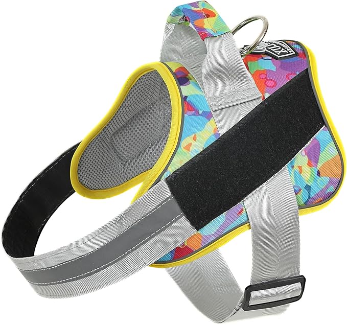 Bolux Dog Harness, No-Pull Reflective Dog Vest, Breathable Adjustable Pet Harness with Handle for Outdoor Walking - No More Pulling, Tugging or Choking (Small (Pack of 1), Watercolour)