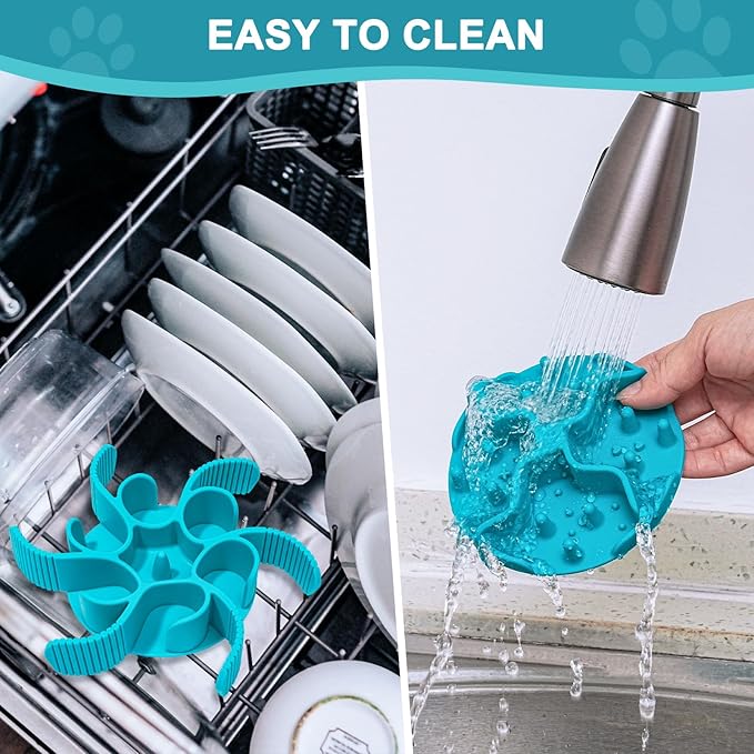 Slow Feeder Insert for Dog Bowl - 2PCS Anti-Bloat Silicone Mat with Super Suction, Slow Feeder Dog Bowls for Puppy Large Breed Dogs