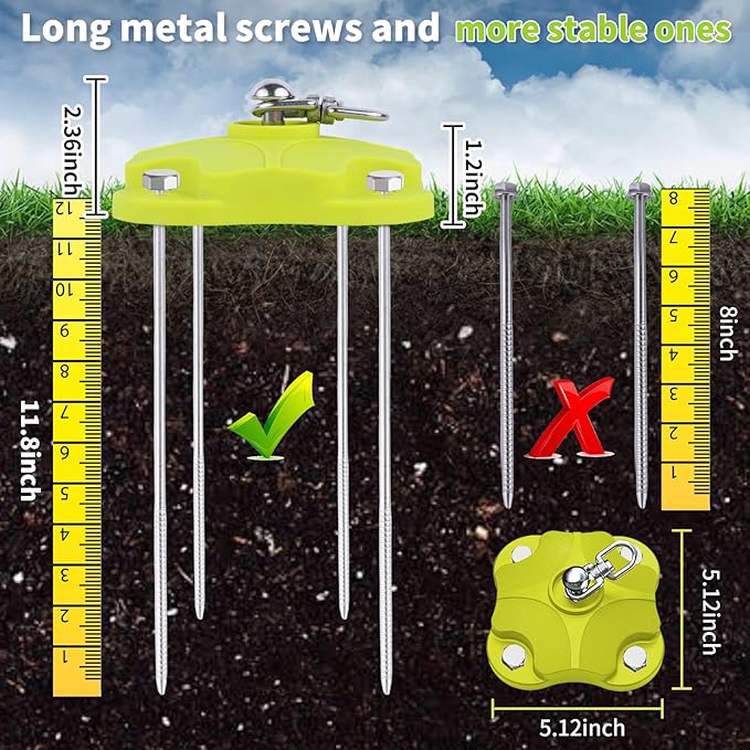 Heavy Duty Dog Tie Out Stake with 2x20FT Cables for Outdoor,Dual 360° Swivel for Dogs, 200LBS Capacity Stainless Steel,Dog Runner for Outside Yard/Camping (Dog Stake+2X20ft Cable/200lbs)