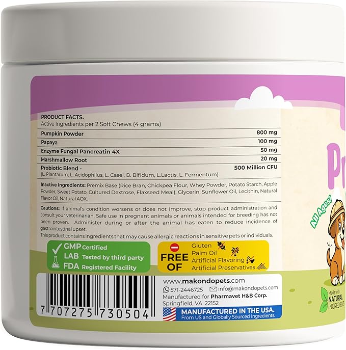 Probiotics for Dogs - 120 Dog Probiotics Chews - Digestive Enzymes & Pumpkin - Support Gut Health, Gas, Diarrhea & Constipation Relief - Itchy Skin, Yeast Balance, Allergies - Pet Advanced Supplements