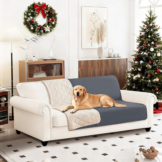 Waterproof Dog Blanket, Non-Slip Soft Pet Bed Cover, Couch Cover for Dogs Washable, Protects Sofa, Furniture, Crate, Car, Tear Resistant Leakproof Pet Blanket (52x82 Inch, Dark Grey)