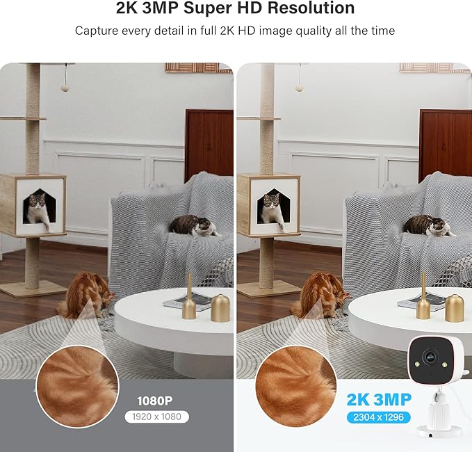 Jennov Outdoor/Indoor Security Cameras 5Ghz/2.4Ghz, 2K HD WiFi/Color Night Vision/Motion Detection /2-Way Audio/IP66 Waterproof Pet Dog Cat Baby Monitor Camera for Home Security