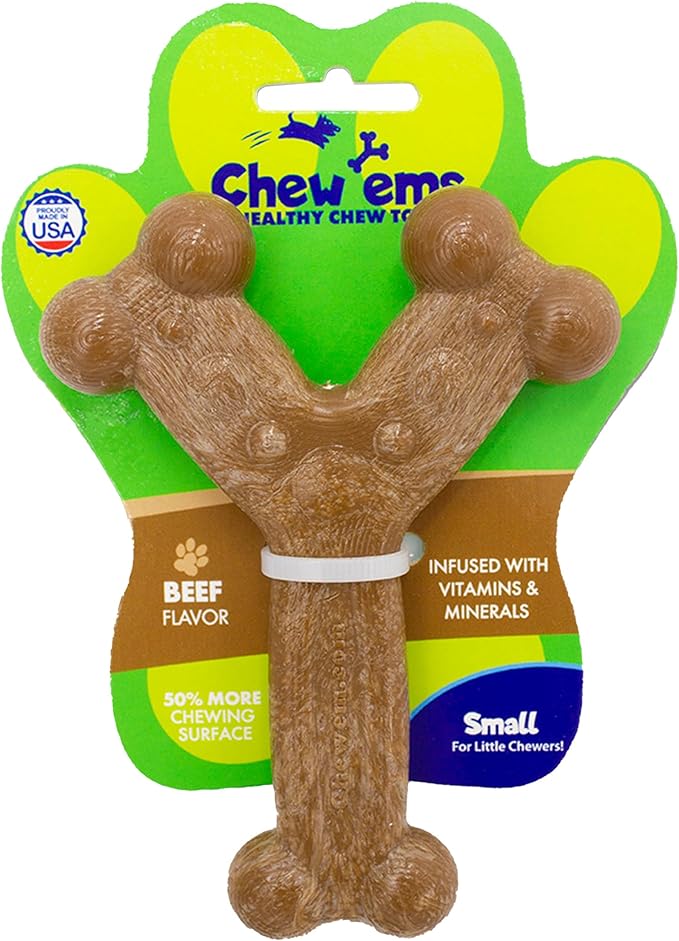 Chew'ems Durable Chew Toys for Small Dogs, Long-Lasting & Flavorful Chew Dog Toys, Small Dog Breeds | Beef-Flavored