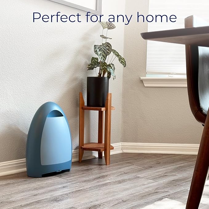 EyeVac Home Touchless Vacuum Automatic Dustpan - Great for Sweeping Pet Hair Food Dirt Kitchen - Fast & Powerful, No More Bending Down, Bagless, Corded, 1000 Watt (Serene Blue - Limited Edition)