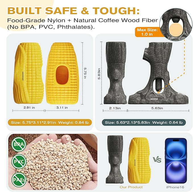 Ansoniser 2-in-1 Durable Dog Toy Bundle，Bully Stick Holder & Frozen Treat Slow Feeder for Aggressive Chewers, Food-Safe Interactive Toys to Relieve Boredom, Best Gift for Small to Large Dogs