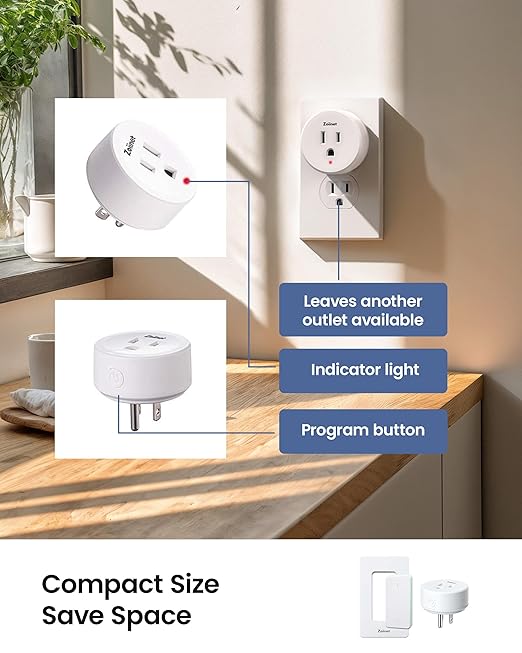 Remote Control Outlet Plug Switch, Buckle Design & Removable Wireless Light Switch, No Wiring Needed, 300 ft, 15A/1500W, Programmable, for Household Appliances(2 Pack)