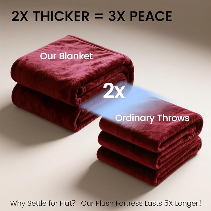 gogobunny Waterproof Bed Blanket, Reversible Sherpa Fleece Throw Blanket for Dog Puppy Cat, Furniture Cover Protects Bed Couch Sofa from Liquid Pee and Pet Fur (Romantic Red, 90x90 inches)