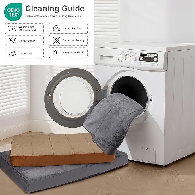 Dog Bed for XX Large Dog - Orthopedic Pet Beds with Memory Foam, Waterproof Removable Washable Cover with Non-Slip Bottom, Grey, 47" L x 29" W x 3" H