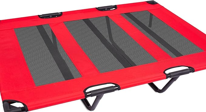 Internet's Best Dog Cot | 48 x 36 | Elevated Dog Bed | Cool Breathable Mesh | Indoor or Outdoor Use | Large | Red