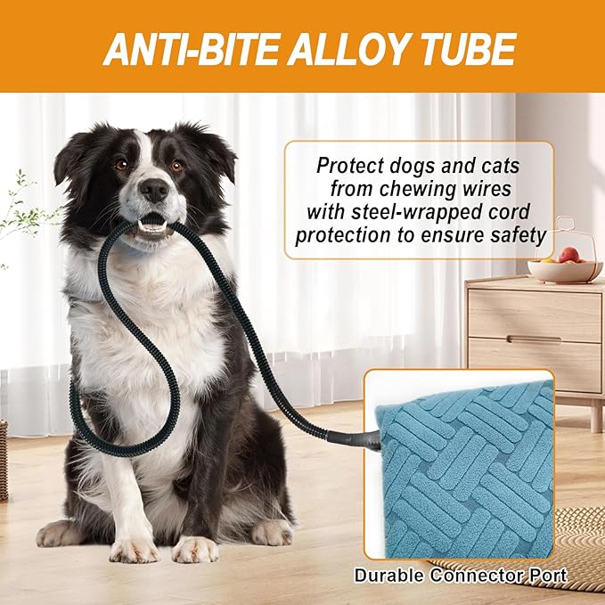 Dog Heating Pad 28x18in, Pet Heating Pad for Dogs with Timer Temperature Control, Waterproof Whelping Mats Heated Dog Bed with Chew Resistant Cord, Soft Cloth Cover